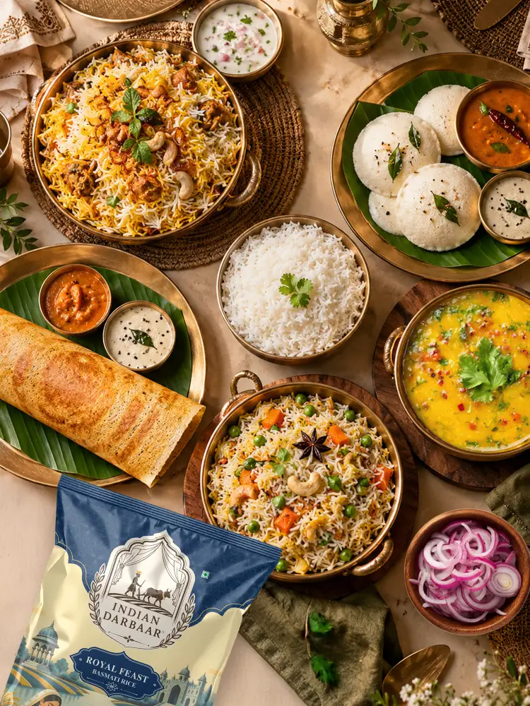 Indian Darbaar Premium Rice Lineup Mobile Banner