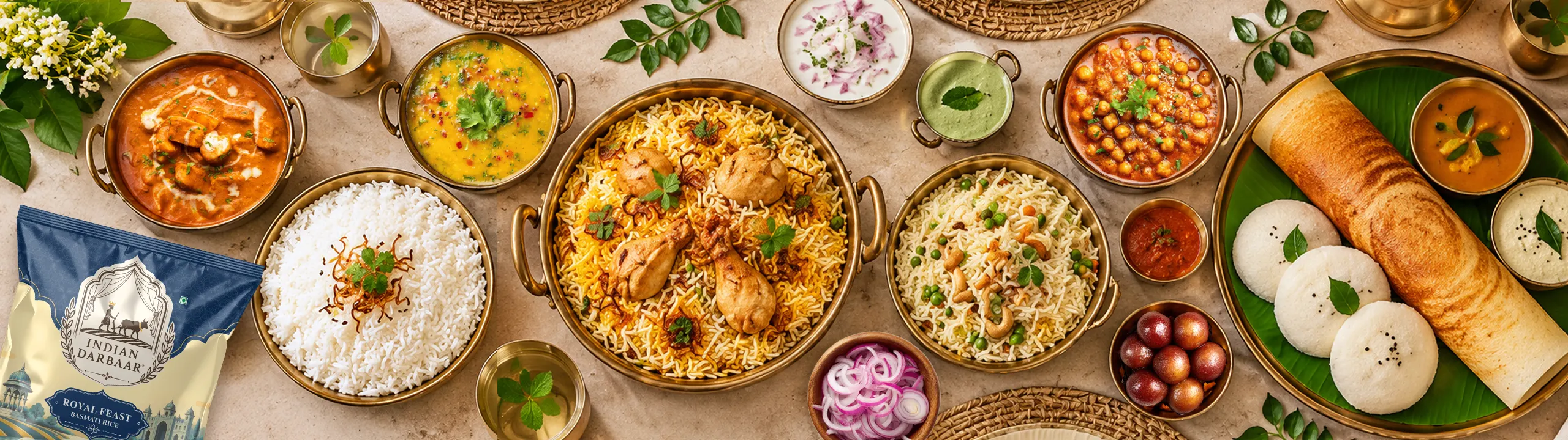 Indian Darbaar Premium Rice Lineup Banner